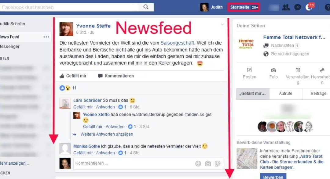 Wie kann ich meine Facebook Startseite einstellen?