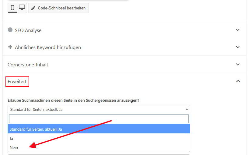 Veraltete Inhalte auf noindex setzen im Yoast SEO Veraltete Inhalte auf noindex setzen im Yoast SEO