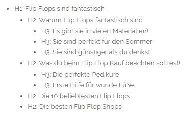 SEO Überschriften Struktur Beispiel SEO Überschriften Struktur Beispiel