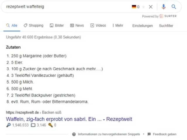 Featured Snippets Waffelteig Featured Snippets Waffelteig