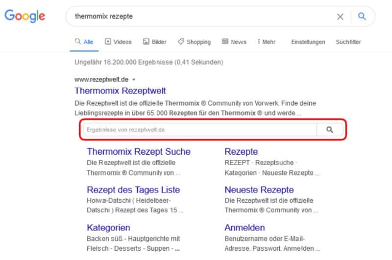 SERP Features Site Links SERP Features Site Links